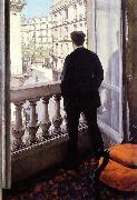 Gustave Caillebotte Young Man at his Window oil on canvas